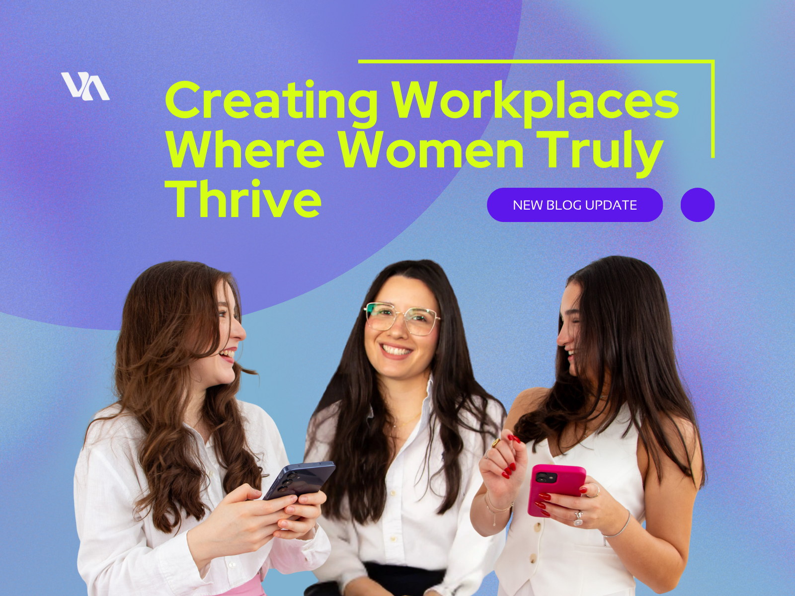 A team of professional women collaborating, a clear example of empowering women in the workplace.